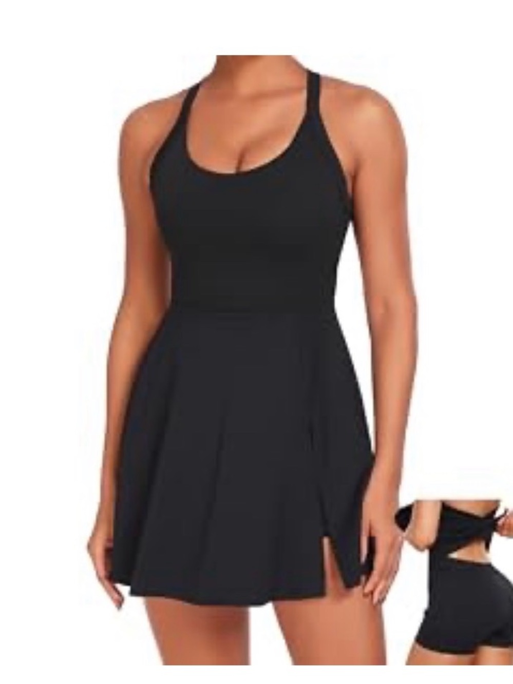 Women's Black Racerback tennis/golf Mini Dress